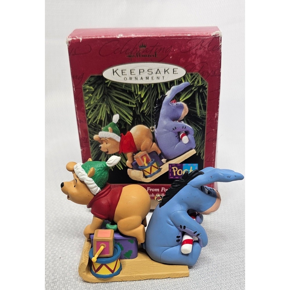 VTG Hallmark Keepsake Ornament 1999 Winnie the Pooh Eeyore Presents Pooh Sled